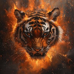 Fiery Tiger Portrait