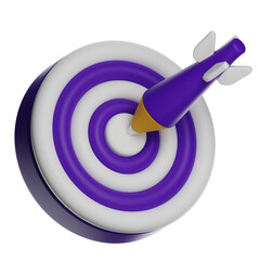 A dart striking the bullseye of a target, ideal for marketing, goals, precision, and success themes.