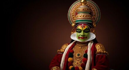 Kathakali Dancers in Traditional Costume and Makeup