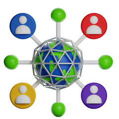 Icon representing global connectivity and communication, ideal for technology, internet, or networking content.