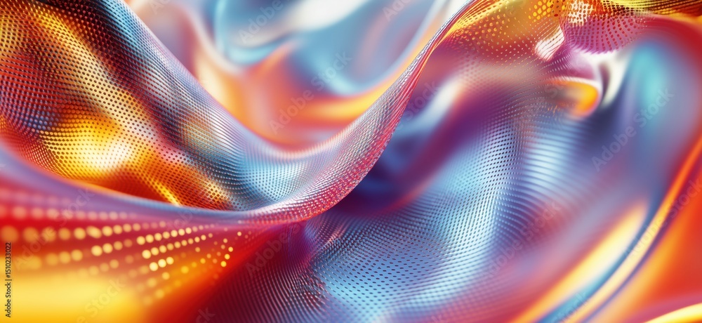 Poster colorful abstract wave pattern with smooth gradients and vibrant hues