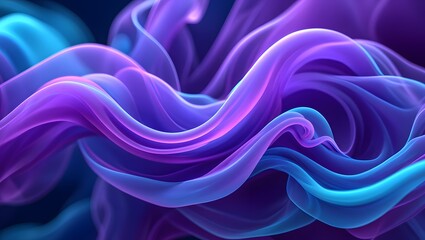 Obraz premium Abstract flowing purple and blue gradient waves smooth and elegant background