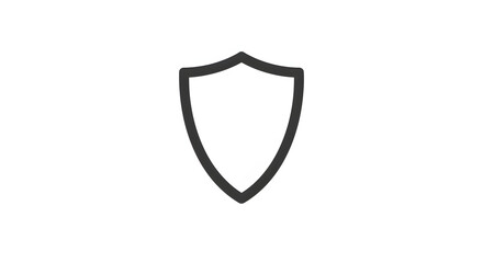 Minimalist Shield Icon on White Background for Security and Protection Symbols