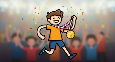 Celebrating Victory: A Champion's Joyful Run