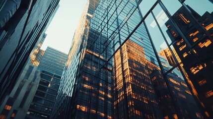 Business and Finance Background of Building Close Up