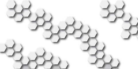  white and gray hexagon pattern line paper creative decorative elementgeometric honeycomb texture white background. 
