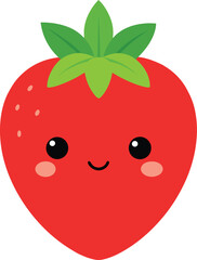 Kawaii fruit clipart design of Strawberry, Vector illustration