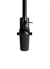 Professional dynamic microphone on boom stand isolated on transparent background