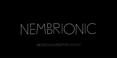 Futuristic Dynamic Elegant and Technology Light Font. Elegant Modern Font