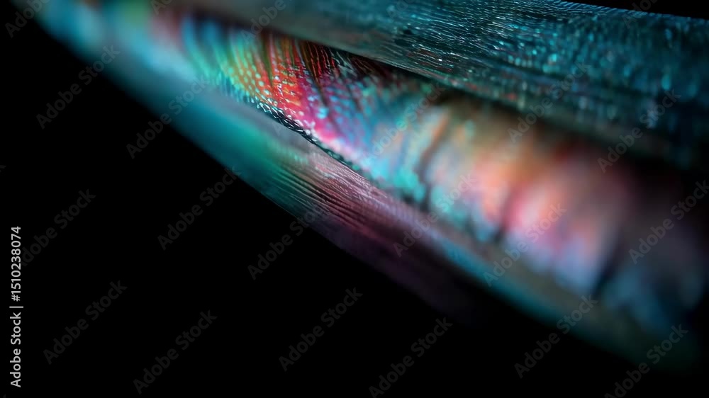 Aufkleber colorful led lights illuminating bridge cable section, revealing intricate surface texture during na