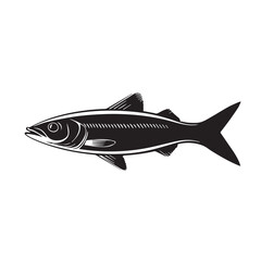 Fototapeta premium vector image of a black and white sturgeon fish, vector, black and white graphics 