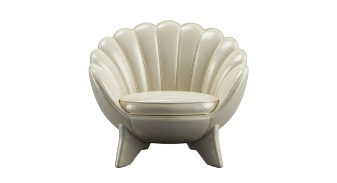Elegant shellshaped lounge chair portrait - Powered by Adobe