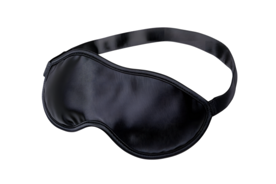 Black sleeping eye mask, isolated on white background. Ai Generated Images