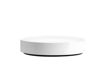 White matte round podium, winner platform or product display from different angles. White round stage. Ai Generated Images