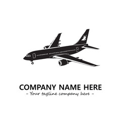 Plane silhouette logo company design vector illustration