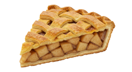Golden lattice crust atop apple pie