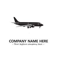 Plane silhouette logo company design vector illustration