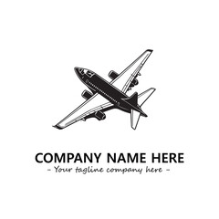 Plane silhouette logo company design vector illustration
