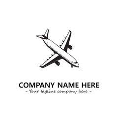Plane silhouette logo company design vector illustration