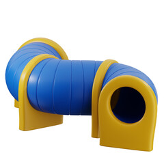 Colorful plastic tunnel slide for kids' playgrounds, ideal for play areas, parks, and amusement centers.