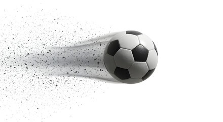 Isolated leather soccer ball on a white background, ready for play