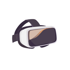 2D flat Virtual Reality Headset vector illustration, isolated on a white background.