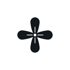 Fan blade vector propeller icon. Ship blade fan turbine airplane logo rotor cooler icon
