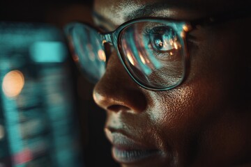 Man looking at a computer monitor
