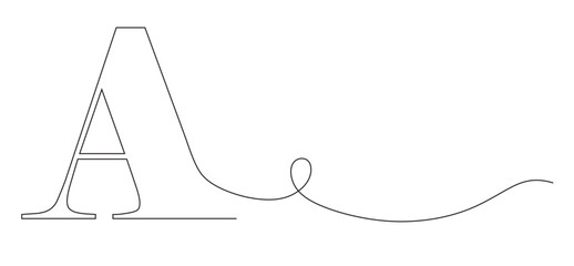 art of a continuous line from the letter A with a line that curves and twists