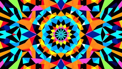 Abstract Geometric Background in the Form of a Multicolored Circle, Similar to a Flower