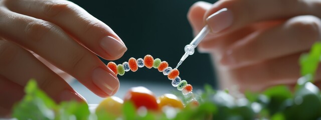 A scientist analyzes a food DNA sample.