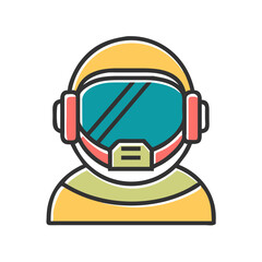 Cartoon Futuristic Astronaut Helmet vector Logo