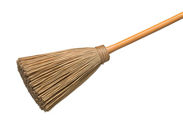 Broom. Corn straw broom. Professional natural organic wooden extra large heavy duty broom. Cleaning tool for home, garden, office room. Commercial business, cleaning service. Ai Generated Images