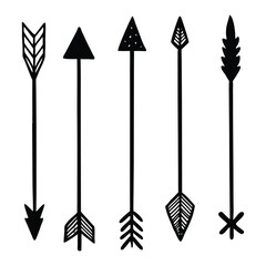 Four Decorative Arrows in a Simple Design.