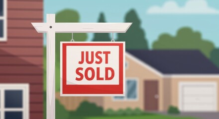 Just Sold House Sign, Real Estate Sold Sign