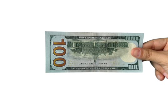 Close-up of Girl’s Hand Holding 100 US Dollar Banknote – Financial, Currency, Cash Transaction