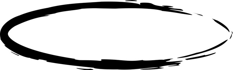 Oval frames brush painted, ink stamp, circle banner