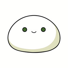 Fototapeta premium Cute kawaii mochi dessert inspired character for fun designs vector illustration. 
