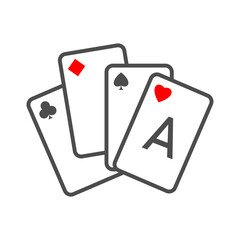 Poker Hand Outline Icon