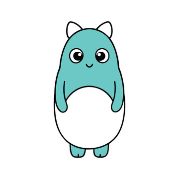 Charming kawaii style bubu character for creative projects vector illustration.
