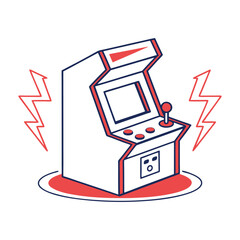 Retro Arcade Game Machine Illustration.