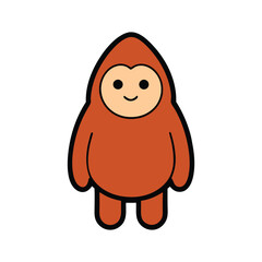 Kawaii Koko character art perfect for decorative content creation vector illustration.
