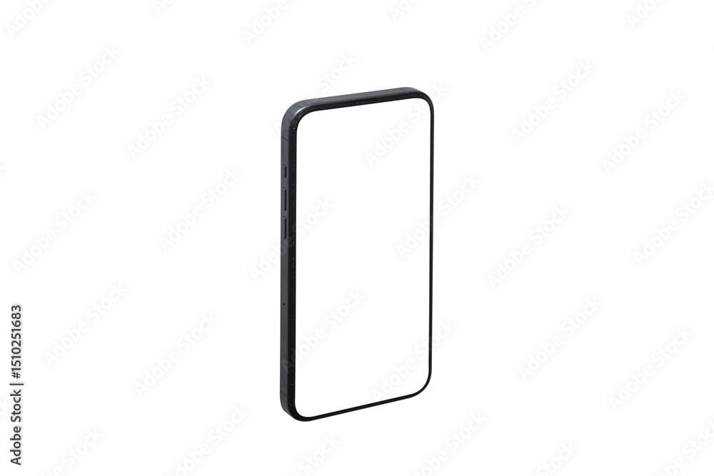 Poster smartphone template mockup isolated screen transparent and clipping path for user experience present