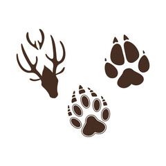 Wildlife Tracks and Antlers Graphic Design.
