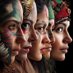 a women rights concept of a group of diverse women with different ethnologies