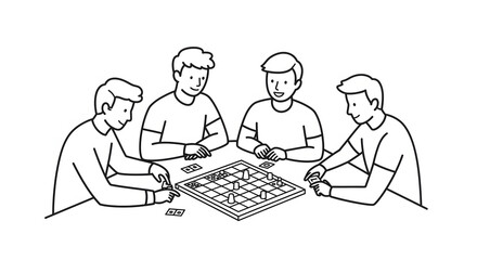 Four People Playing Board Game in Casual Indoor Setting