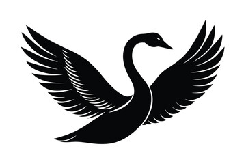 Obraz premium black swan vector illustration