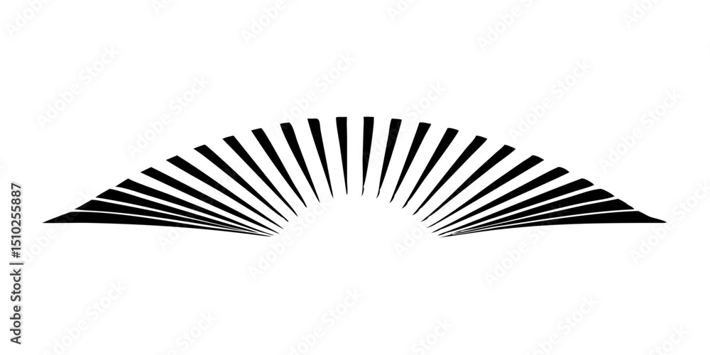 Poster Abstract graphic line pattern in curved design with sharp edges  