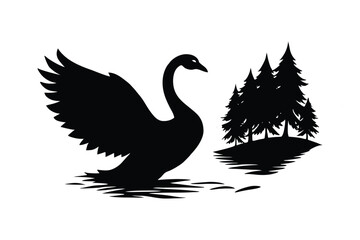 black swan vector