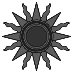antique sun illustration; vintage solar depiction